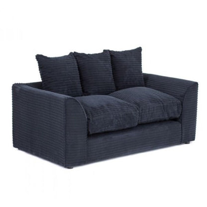 Porto Jumbo Cord 2 Seater Sofa - Black