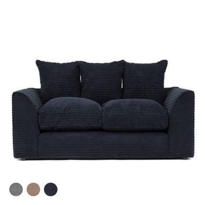 Porto Jumbo Cord 2 Seater Sofa - Black