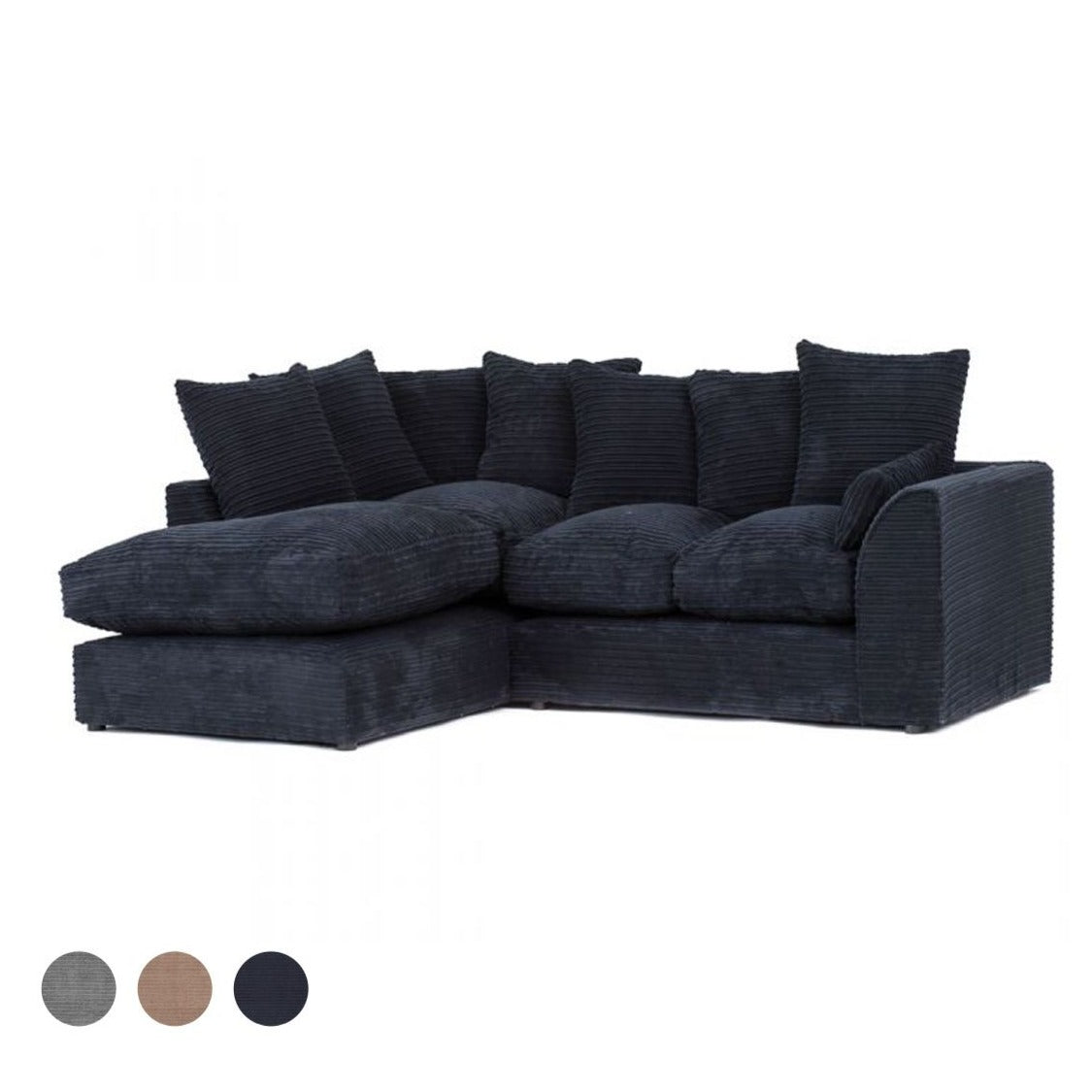 Porto Jumbo Cord Corner Sofa - Grey