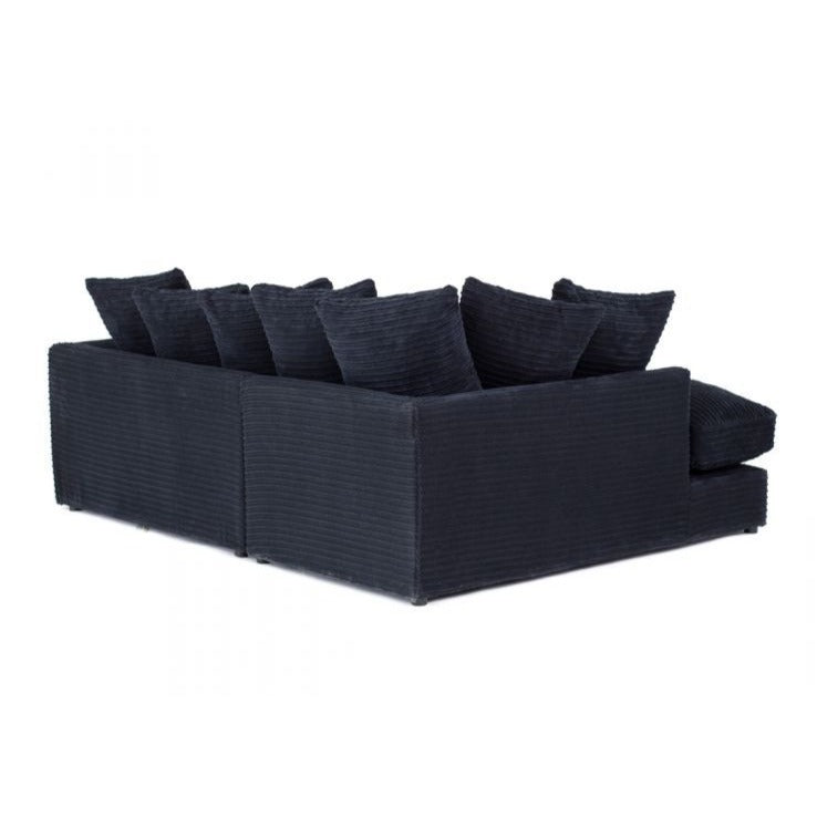 Porto Jumbo Cord Corner Sofa - Black