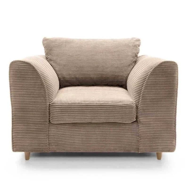 Jasmine Jumbo Cord Armchair - Brown