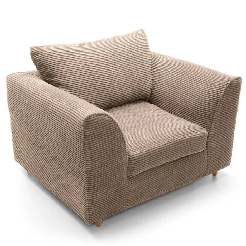 Jasmine Jumbo Cord Armchair - Brown