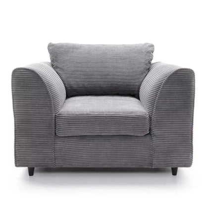 Jasmine Jumbo Cord Armchair - Grey