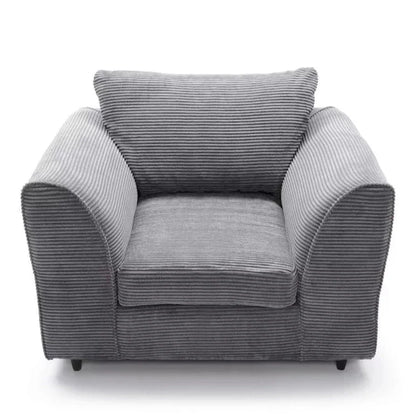 Jasmine Jumbo Cord Armchair - Grey