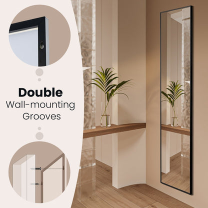 160 x 40cm Full Length Mirror with Shatter-proof Glass-Black