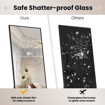 160 x 40cm Full Length Mirror with Shatter-proof Glass-Black