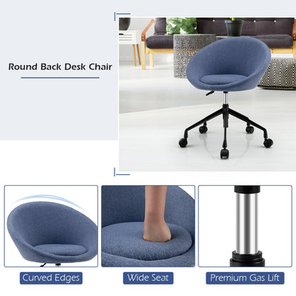 Armless Desk Chairs with Curved Backrest for Office