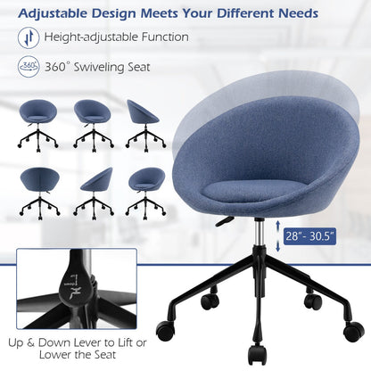 Armless Desk Chairs with Curved Backrest for Office