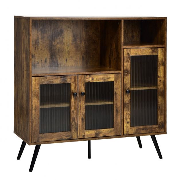 Vintage Sideboard with Adjustable Shelves for Dining / Living / Study Rustic Brown