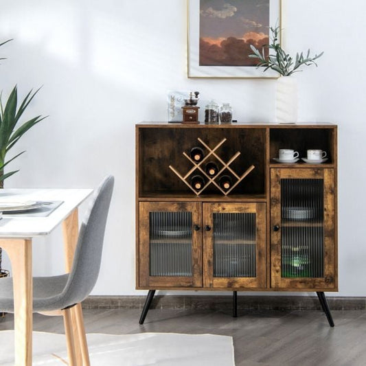 Vintage Sideboard with Adjustable Shelves for Dining / Living / Study Rustic Brown