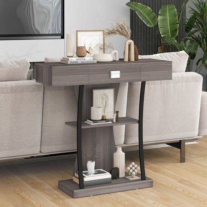 T-Shaped Console Table for Small Space-Grey