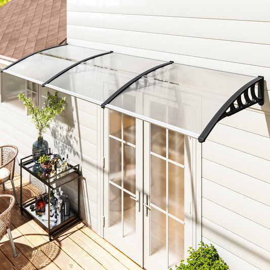 Outsunny Front Door Canopy, Outdoor Awning, Rain Shelter, 303 x 96cm , Clear
