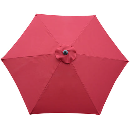 Outsunny 2.8m Garden Parasol Umbrella, Round Outdoor Market Table Umbrella Sun Shade Canopy, Wine Red