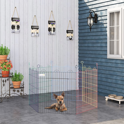 PawHut Dog Playpen Puppy Pen Metal Rabbit Run Pet Crate Fence w/ Door Indoor & Outdoor _120 x 60H cm