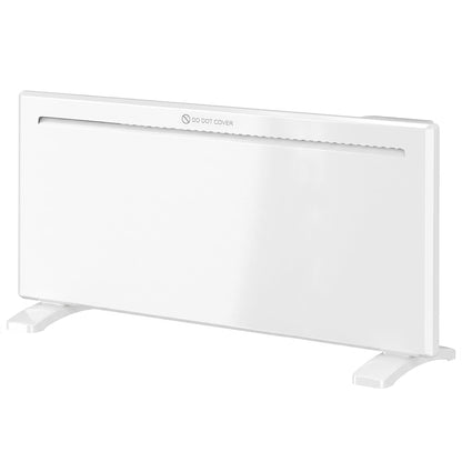 HOMCOM Smart Panel Heater Wall Mounted/Freestanding, Electric Heater with Weekly Timer, Open Window & Anti-Frost, 2000W, White