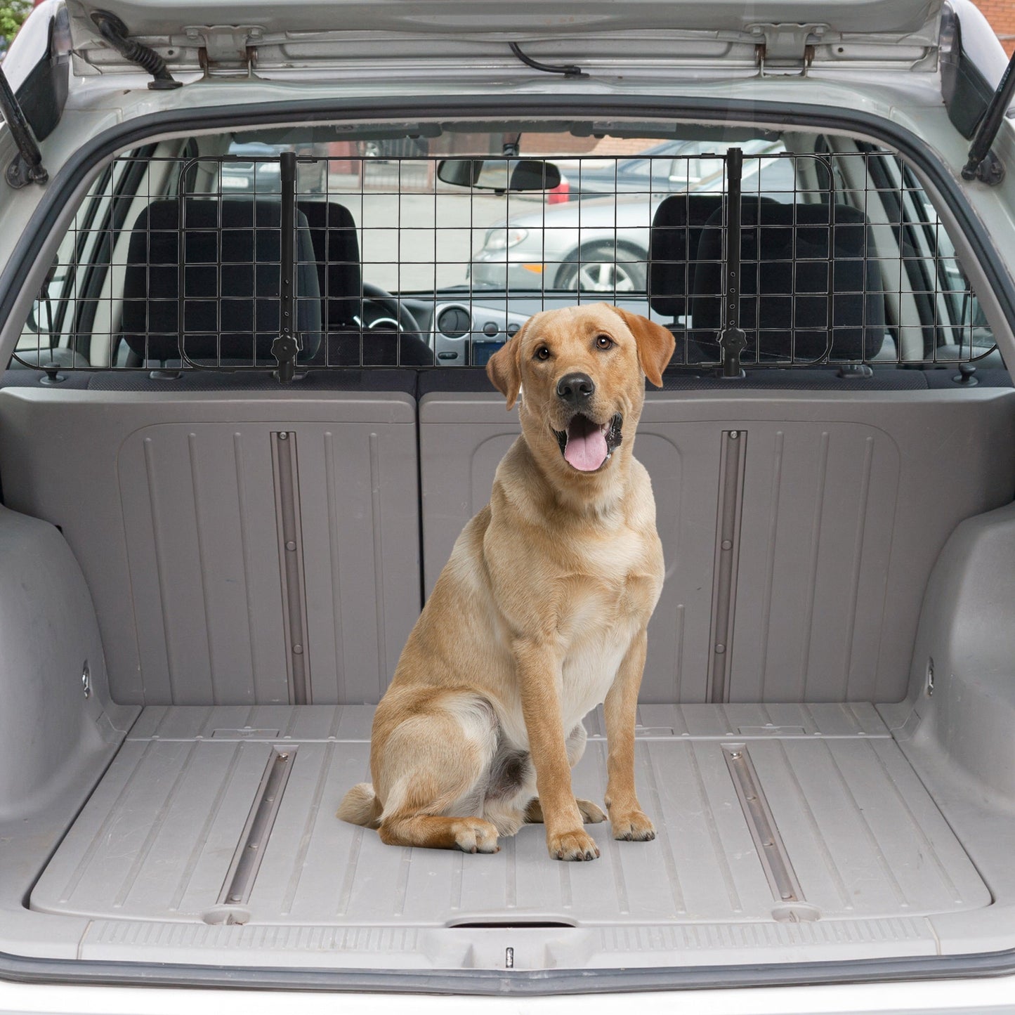 PawHut Heavy Duty Pet Dog Car Barrier Black