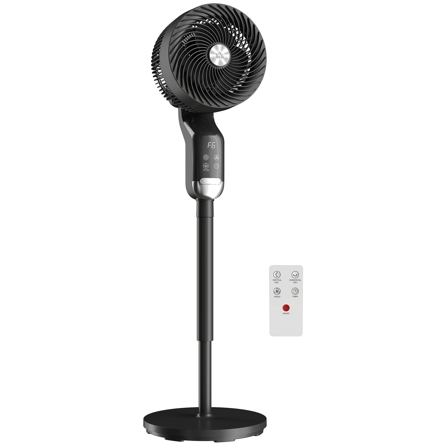 HOMCOM 20 dB Silent Standing Fan, 41" Pedestal Fan with Remote, 85Â° Oscillating, 8 Speeds, Adjustable Height, 12H Timer