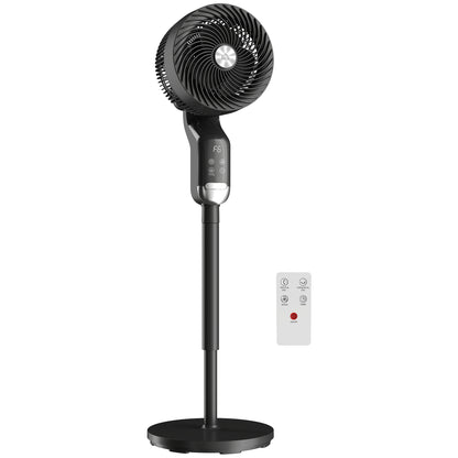 HOMCOM 20 dB Silent Standing Fan, 41" Pedestal Fan with Remote, 85Â° Oscillating, 8 Speeds, Adjustable Height, 12H Timer