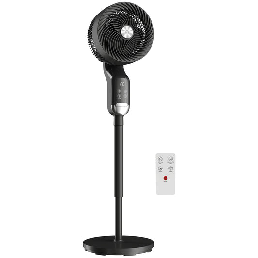 HOMCOM 20 dB Silent Standing Fan, 41" Pedestal Fan with Remote, 85Â° Oscillating, 8 Speeds, Adjustable Height, 12H Timer