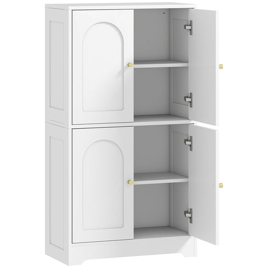 HOMCOM 4-Door Kitchen Storage Cabinet with Adjustable Shelves - White