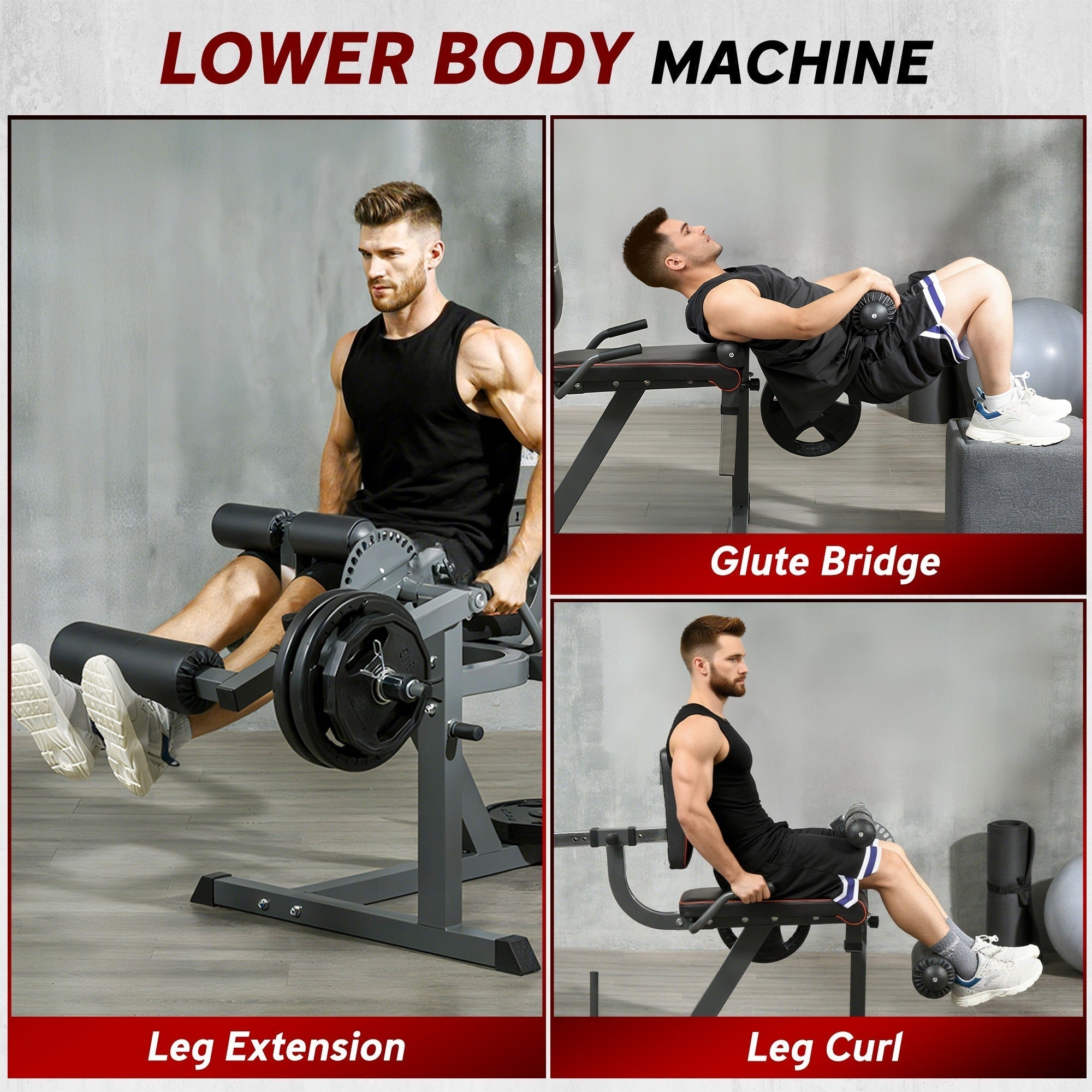 SPORTNOW Seated Leg Extension and Curl Machine, Adjustable Leg
