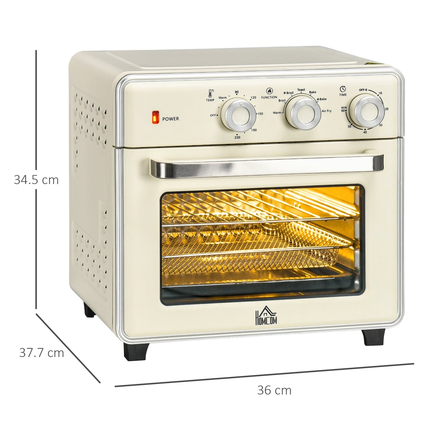 HOMCOM 20L 90-230√¢‚Äû∆í Mini Electric Oven - Cream
