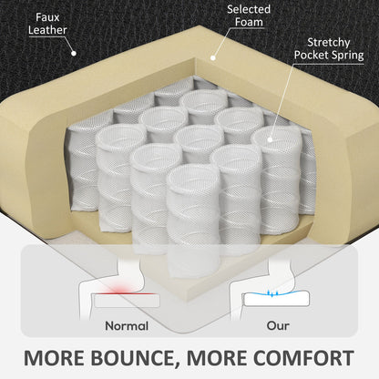 HOMCOM Faux Leather Reclining Office Chair, with Footrest - Black