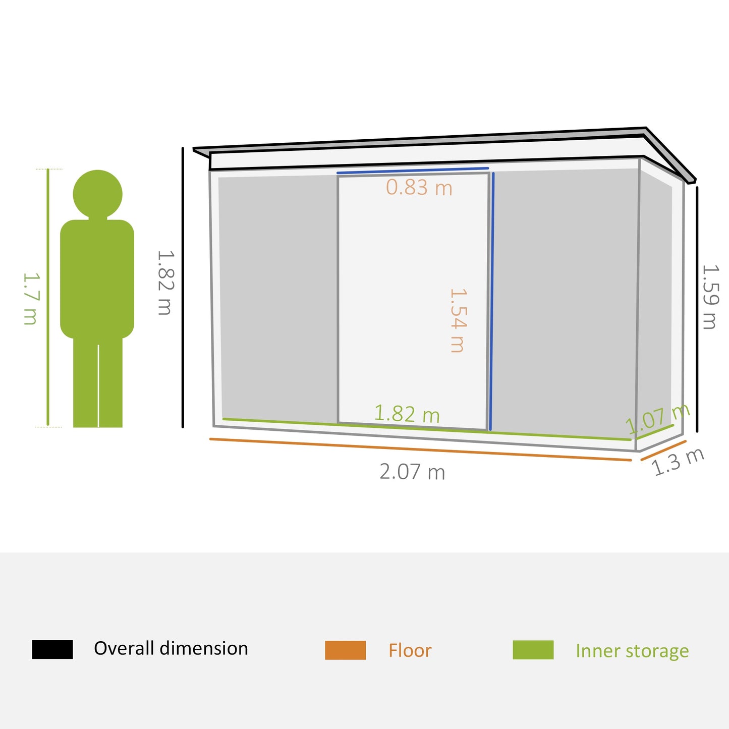 Outsunny 6.8 x 4.3ft Outdoor Garden Storage Shed, Tool Storage Box for Backyard, Patio and Lawn, Black