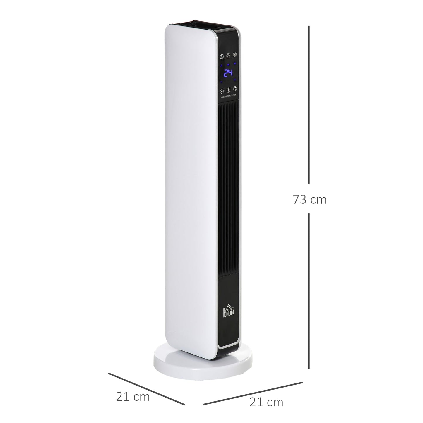 Grzejnik pokojowy HOMCOM 1100W/2200W z oscylacją 65√Ç¬∞ i 8-godzinnym timerem oraz zabezpieczeniem przed przegrzaniem i przewróceniem, grzejnik pokojowy z 2 funkcjami ogrzewania i wentylatora do sypialni, 29 cali