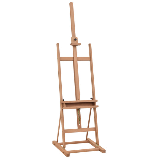 Vinsetto Wooden Easel Stand H-Frame Artist Easel with 171-230cm Adjustable Height and 0-80 Working Angles Beech Wood Art Easel for Displaying Painting Wedding Sign Nature Wood Finish