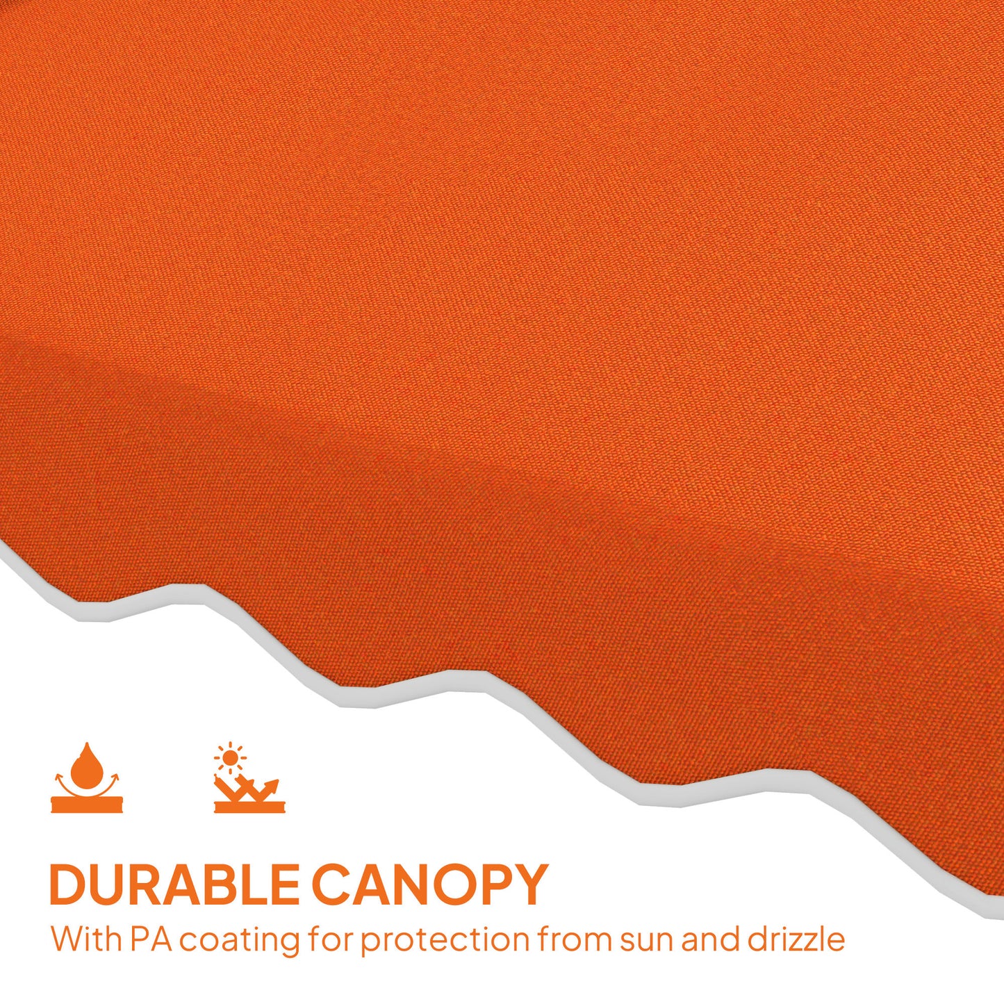 Outsunny 2,5 m parasol wspornikowy z łatwą dźwignią, kwadratowy podwójny parasol ogrodowy z falbankami i poprzeczną podstawą, zwisające osłony przeciwsłoneczne na zewnątrz, pomarańczowy