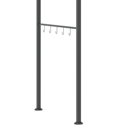 Outsunny 2M (7ft) شواء شواء أكشاك خيمة حديقة شواية إطار معدني ومظلة مع خطافات مظلة شمس خارجية، رمادي