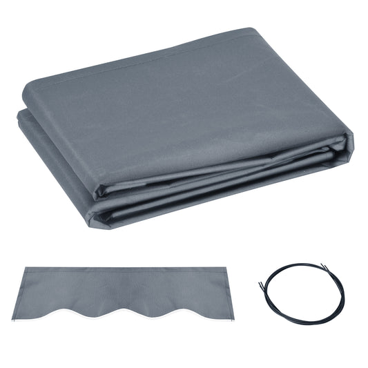 Outsunny Awning Replacement Canopy, Water Resistant UPF 50+ Sun Shade Cover for 3 x 2.5 m Garden Awning (Fabric Only), Grey