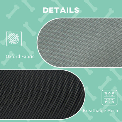 PawHut Raised Dog Bed Waterproof Elevated Pet Cot with Breathable Mesh UV Protection Canopy Grey, for Large Dogs, 92 x 76 x 90cm