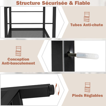 6-Tier Kitchen Baker’s Rack with Wine Storage-Brown