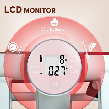 SPORTNOW Mini Stepper, Kompaktowy Stepper do ćwiczeń w domu z monitorem LCD i pedałami antypoślizgowymi, Szary