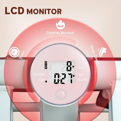 SPORTNOW Mini Stepper Machine, with LCD Monitor, Non-Slip Pedals, Grey