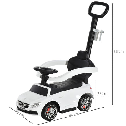 Toddlers Push Along Car Licensed PP Mercedes-Benz Ride On Stroller White