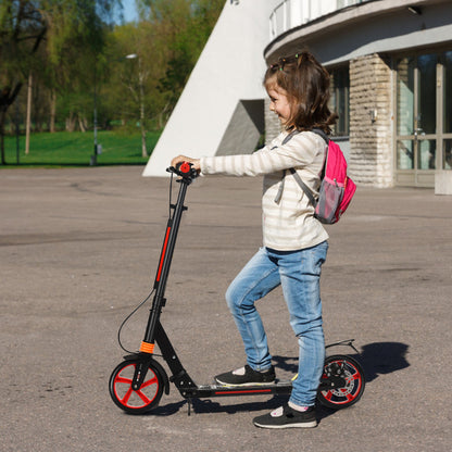 Kick Scooter with Adjustable Handlebar and Anti-Shocking Suspension-Black