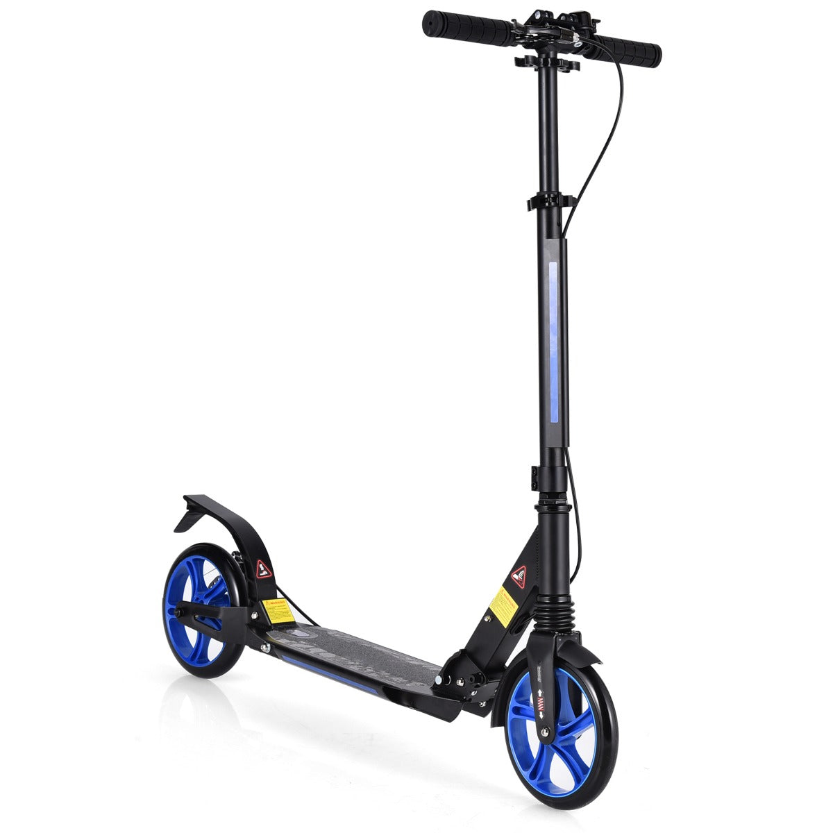 Kick Scooter with Adjustable Handlebar and Anti-Shocking Suspension-Blue
