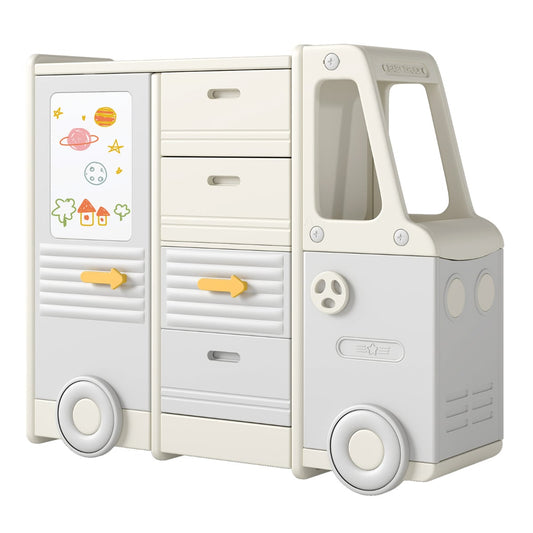 Kids Toy Storage Organizer with 4 Pull-out Drawers-Grey