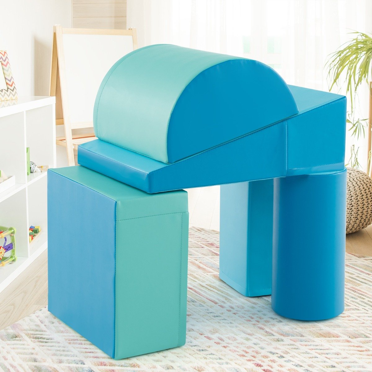 5-Piece Soft Waterproof Kids Climb and Crawl Activity Playset-Navy