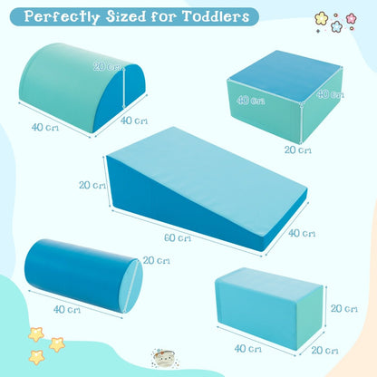 5-Piece Soft Waterproof Kids Climb and Crawl Activity Playset-Navy