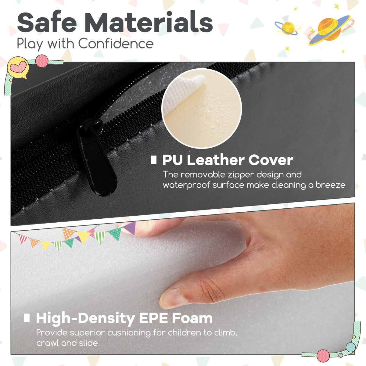 4 Pieces Indoor Toddler Playtime Corner Climber Play Set-White