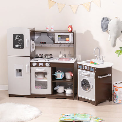 Kids Kitchen Playset with Realistic Lights and Sounds-Coffee