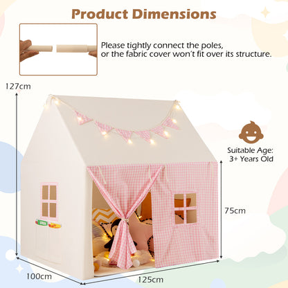 Kids Play Tent with Padded Mat for Children Aged 3-8 Years Old-Pink