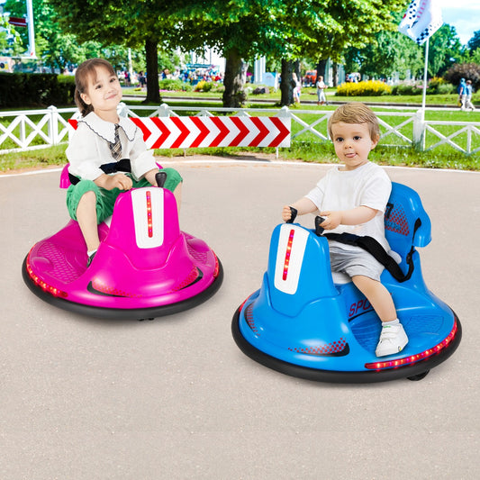 12V Kids Ride On Electric Bumper Car with Dual Joysticks and Remote Control-Blue