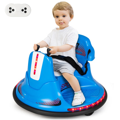 12V Kids Ride On Electric Bumper Car with Dual Joysticks and Remote Control-Blue
