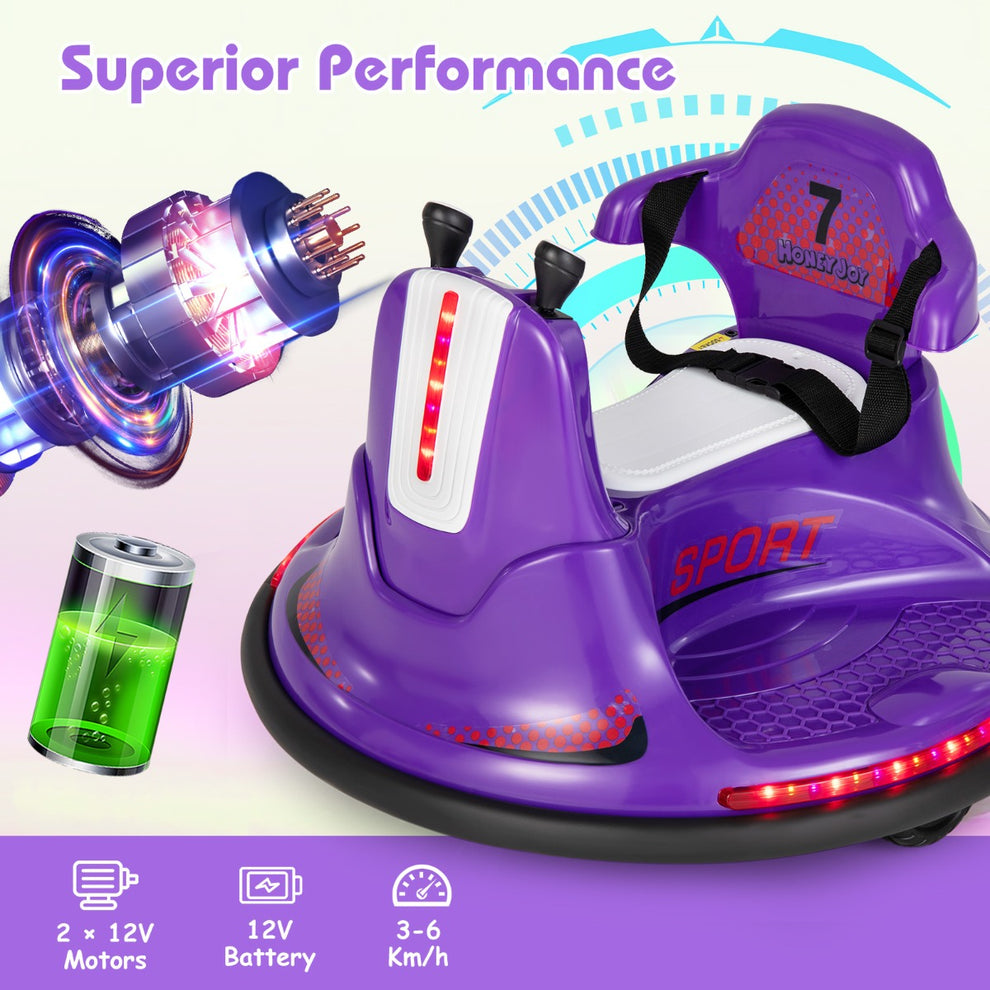 12V Kids Ride On Electric Bumper Car with Dual Joysticks and Remote Co ...