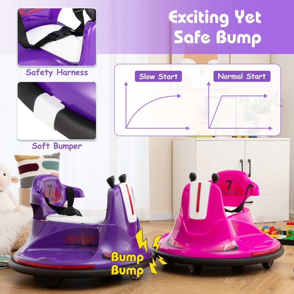 12V Kids Ride On Electric Bumper Car with Dual Joysticks and Remote Co ...
